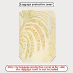 1-Piece Abstract Elegant Botanical Beige Floral  Suitcase Luggage Cover, Stretch Protective Sleeve