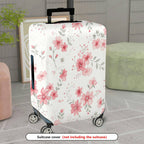 1-Piece Floral Pattern Pink Flower Nature Leaf Botanical Art  Suitcase Luggage Cover, Stretch Protective Sleeve