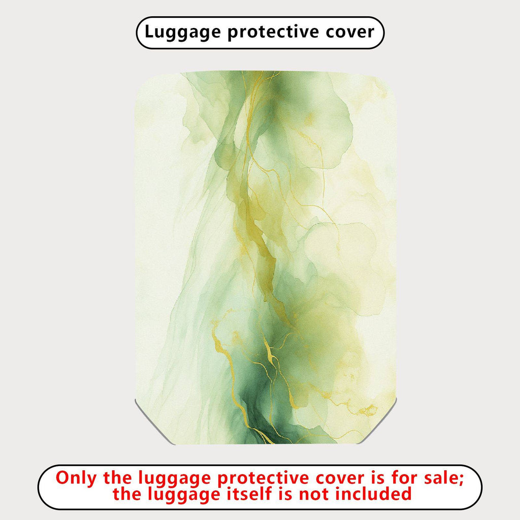 1-Piece Abstract Fluid Green Gold Artistic Elegant Chic  Suitcase Luggage Cover, Stretch Protective Sleeve