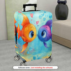 1-Piece Cute  Fish Love Heart Underwater Colorful  Suitcase Luggage Cover, Stretch Protective Sleeve