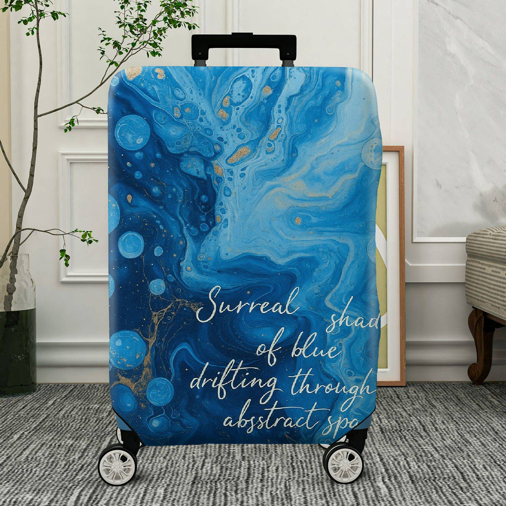 1-Piece Abstract Blue Artistic Bubble Surreal Dreamy  Suitcase Luggage Cover, Stretch Protective Sleeve