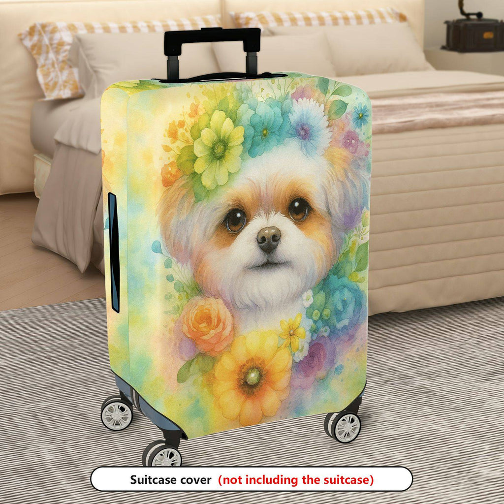 1-Piece Colorful Floral Artistic Vibrant Blooming Elegant  Suitcase Luggage Cover, Stretch Protective Sleeve
