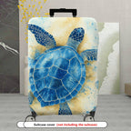 1-Piece Blue Sea Turtle Ocean Marine Animal Watercolor Art Travel  Suitcase Luggage Cover, Stretch Protective Sleeve