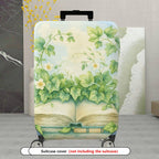 1-Piece Vintage Nature Artistic Book Floral Greenery Leaves  Suitcase Luggage Cover, Stretch Protective Sleeve
