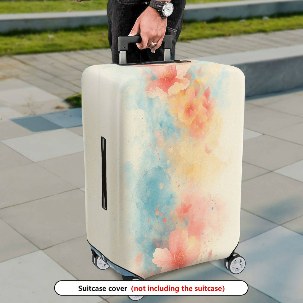 1-Piece Floral Abstract Watercolor Art Travel  Suitcase Luggage Cover, Stretch Protective Sleeve