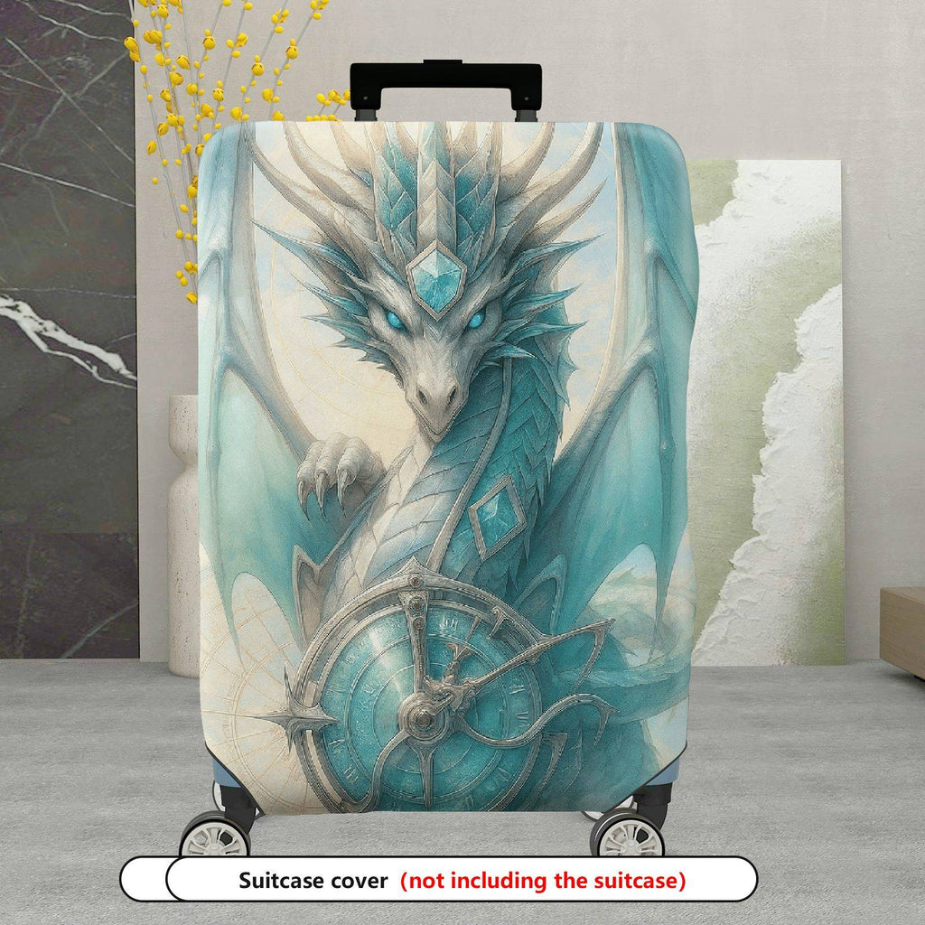 1-Piece Blue Fantasy Dragon Artwork Protective  Suitcase Luggage Cover, Stretch Protective Sleeve