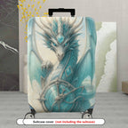 1-Piece Blue Fantasy Dragon Artwork Protective  Suitcase Luggage Cover, Stretch Protective Sleeve