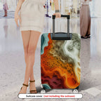 1-Piece Abstract Artistic Colorful Waves Swirls Patterns  Suitcase Luggage Cover, Stretch Protective Sleeve