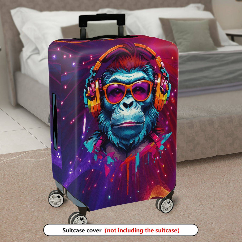 1-Piece Abstract Colorful Headphones  Art Graphic  Suitcase Luggage Cover, Stretch Protective Sleeve