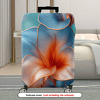 1-Piece Abstract Floral Blue Orange Artistic Luggage  Suitcase Luggage Cover, Stretch Protective Sleeve