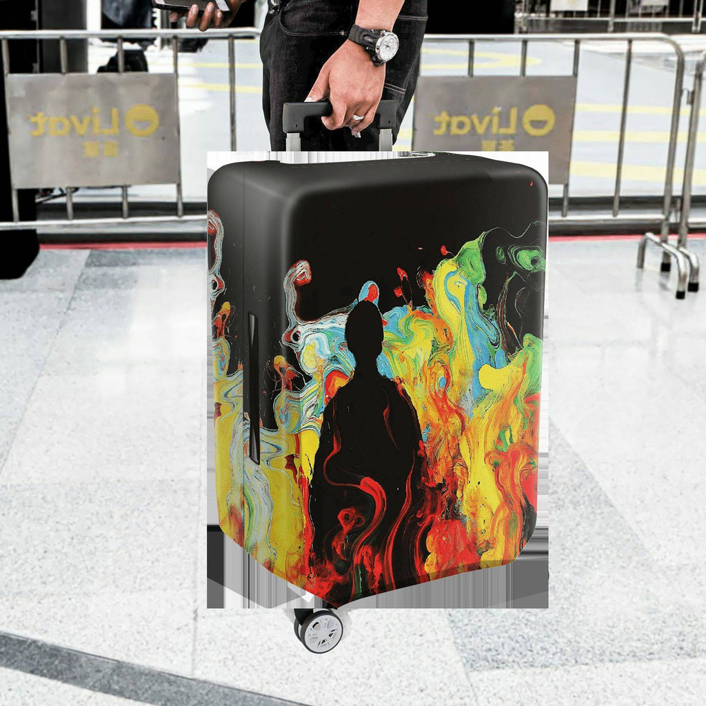 1-Piece Abstract Colorful Artistic Silhouette Creative Vivid  Suitcase Luggage Cover, Stretch Protective Sleeve