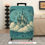 1-Piece Fantasy Castle Moon Star Cloud Fairytale  Suitcase Luggage Cover, Stretch Protective Sleeve