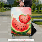 1-Piece Colorful Watermelon Splash Heart Summer Holiday Fruit  Suitcase Luggage Cover, Stretch Protective Sleeve