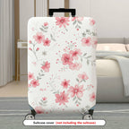 1-Piece Floral Pattern Pink Flower Nature Leaf Botanical Art  Suitcase Luggage Cover, Stretch Protective Sleeve