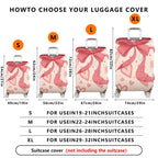 1-Piece Pink Ribbon Heart Valentine Love Holiday  Suitcase Luggage Cover, Stretch Protective Sleeve