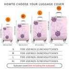 1-Piece Floral Purple Daisy Flower Pastel Decorative Stylish  Suitcase Luggage Cover, Stretch Protective Sleeve