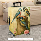 1-Piece Vintage Bird Tree Flower Pastoral  Suitcase Luggage Cover, Stretch Protective Sleeve