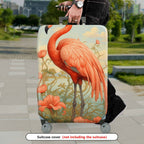 1-Piece Flamingo Flower Nature Art Vintage  Suitcase Luggage Cover, Stretch Protective Sleeve