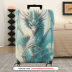 1-Piece Blue Fantasy Dragon Artwork Protective  Suitcase Luggage Cover, Stretch Protective Sleeve