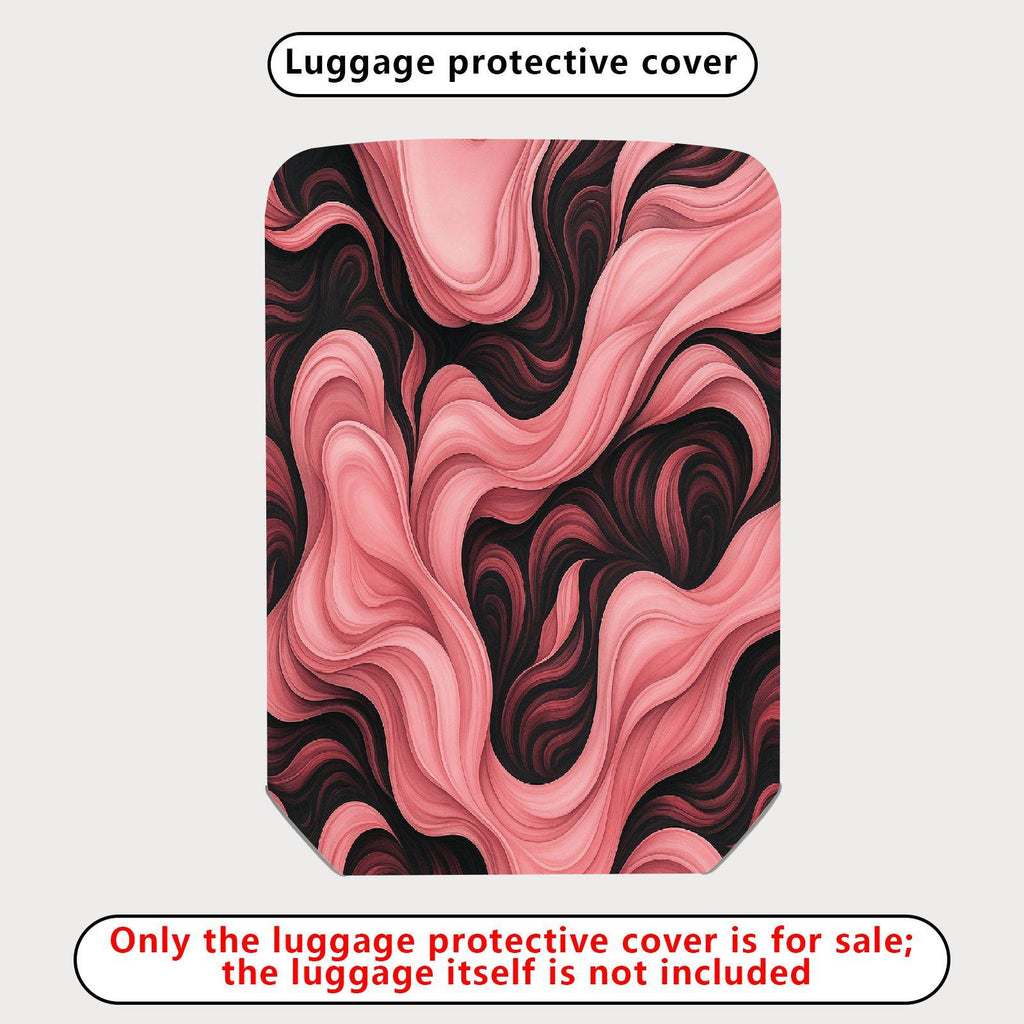 1-Piece Abstract Artistic Flowing Pink Black Swirl  Suitcase Luggage Cover, Stretch Protective Sleeve