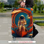 1-Piece Space Astronaut Cosmic Adventure Galaxy Art  Suitcase Luggage Cover, Stretch Protective Sleeve