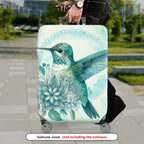 1-Piece Hummingbird Floral Vintage Elegant Artistic  Suitcase Luggage Cover, Stretch Protective Sleeve
